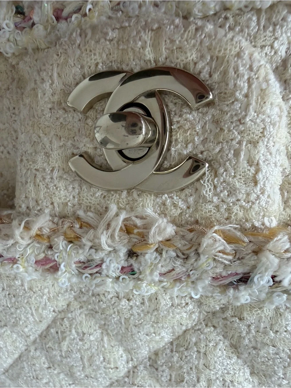 CHANEL cream tweed